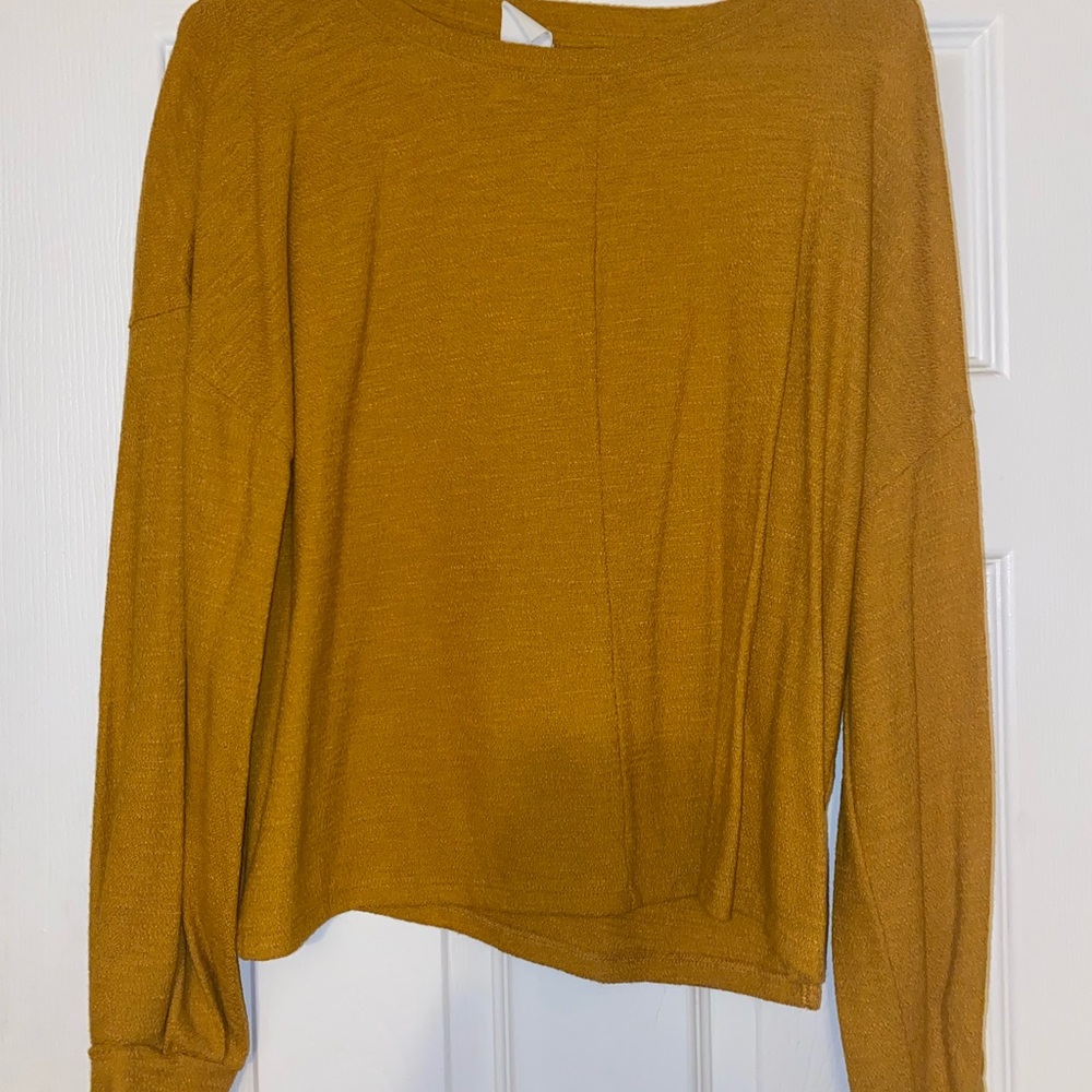 H&M mustard yellow long sleeve shirt